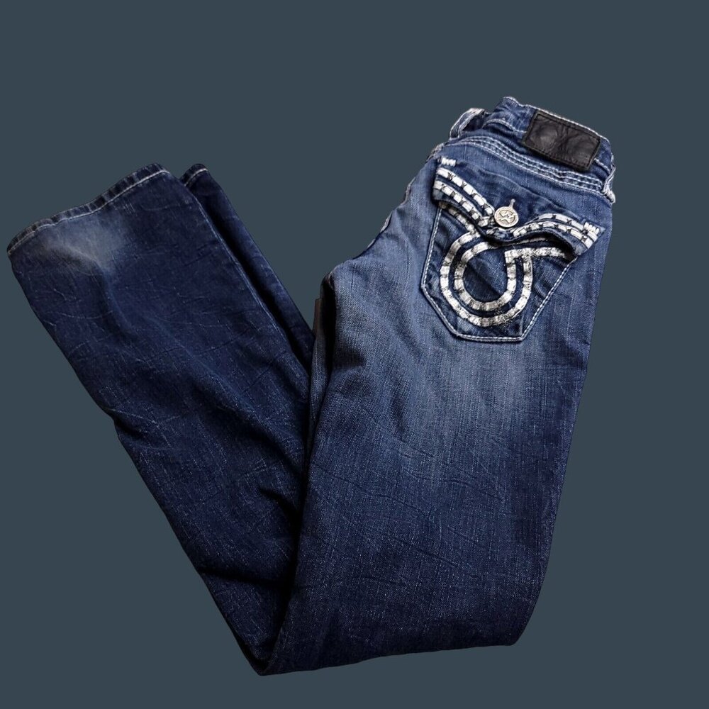 Big Star Liv Slim Bootcut Jeans Womens 26R Medium Wash Low Rise Stretch
